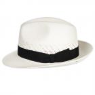 HUTTER | Airy cappello Panama Fedora originale con fascia nera bianco