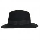 HUTTER | Cappello in feltro di qualit� superiore, nero e con nastro nero nero