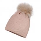 MAXIMO | Kids Girl berretto per bambina con pompon e dettagli in strass rosa