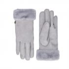 FASHION | Guanto da donna in pelle scamosciata con pelliccia sintetica sul polso grigio
