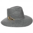 FASHION | Cappello Fedora da donna con fibbia in metallo grigio