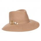 FASHION | Cappello Fedora da donna con fibbia in metallo camello