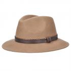 MODA | Cappello fedora in lana con cinturino camello