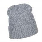 SEEBERGER | Cappello da donna in maglia con risvolto e motivo a cavo grigio chiaro