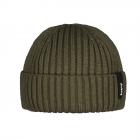 BARTS | Sumter Beanie Cappello Docker lavorato a maglia con risvolto verde oliva.