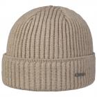 STETSON | cappello a maglia in lana merino con risvolto beige