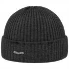 STETSON | cappello a maglia in lana merino con risvolto antracite