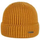 STETSON | cappello a maglia in lana merino con risvolto arancio