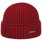STETSON | cappello a maglia in lana merino con risvolto rosso