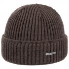 STETSON | cappello a maglia in lana merino con risvolto marrone