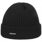 STETSON | cappello a maglia in lana merino con risvolto nero