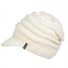 McBEANIE | Cappello da donna in maglia con visiera fissa bianco naturale