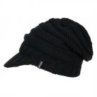 McBEANIE | Cappello da donna in maglia con visiera fissa nero