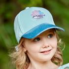 MAXIMO | Mini Girl Cap Shell con visiera glitterata per ragazze turchese