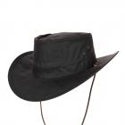HUTTER | Cappello Australiano cotone cerato e sottogola marrone