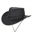HUTTER | Cappello Australiano cotone cerato e sottogola verde oliva.