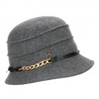 FASHION | Cappello a cloche da donna in feltro con catena grigio