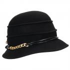 FASHION | Cappello a cloche da donna in feltro con catena nero