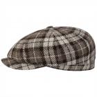 STETSON | Berretto piatto da uomo con classico motivo tartan grigio