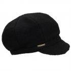 SEEBERGER | Cappellino a palloncino in tessuto con superficie ruvida nero