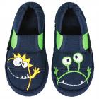 NANGA | pantofole mezze alte per bambini con motivo Moonstar in cotone blu scuro