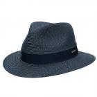 STETSON | Traveller in paglia di alta qualit� in nero celeste