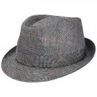 STETSON | Trilby in 100% seta con motivo a spina di pesce screziato antracite