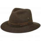 STETSON | Cappello da viaggiatore in cotone cerato marrone scuro