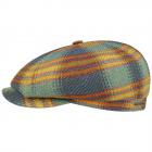 STETSON | Cappello da golf piatto Hatteras con classico design a quadri verde chiaro