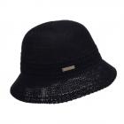 SEEBERGER | cotton-paper mix cloche with pattern nero