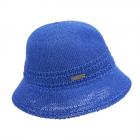 SEEBERGER | cotton-paper mix cloche with pattern blu