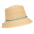 SEEBERGER | raffiastraw bucket hat with braid and crochet mix naturale
