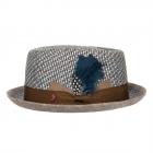 ALFONSO D'ESTE | Cappello da uomo Pork Pie in 100% lino verde