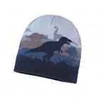MAXIMO | Cappello da bambino in maglia con motivo di dinosauro blu