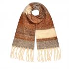 FASHION | Sciarpa invernale unisex a righe degradanti 49x180 cm marrone chiaro