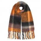 FASHION | Sciarpa unisex a quadri con frange 50x210 cm arancio