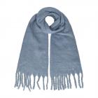FASHION | Sciarpa invernale da donna con lurex e frange 40x190 cm celeste