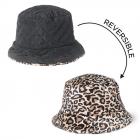 MODA | Cloche da donna reversibile con motivo animalier nero