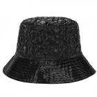 MODA | Cappello a secchiello da donna alla moda trapuntato idrorepellente da pesca nero