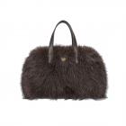 FASHION | Accogliente borsa invernale in peluche da donna con tracolla marrone