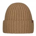 BARTS | Cappello da uomo in maglia con risvolto e fascia in pile marrone chiaro