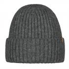 BARTS | Cappello da uomo in maglia con risvolto e fascia in pile grigio scuro