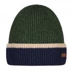 BARTS | Berretto da uomo in maglia con risvolto 100% lana vergine verde oliva.