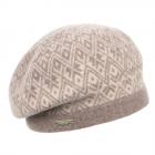 SEEBERGER | Berretto da donna Walk design grafico in lana vergine marrone chiaro
