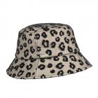 SEEBERGER | Cappello da pesca da donna con tulle e similpelle motivo leo nero