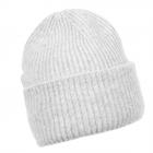 SEEBERGER | Cappello da donna in maglia di cashmere con risvolto e sottili paillettes grigio chiaro
