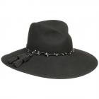 MAYSER | Elegante cappello da donna con nappe e dettagli gioiello nero