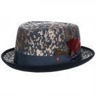 ALFONSO D'ESTE | Cappello da uomo Pork Pie in cotone blu