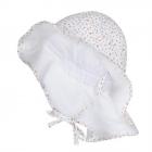 STERNTALER | cappello da sole per bambina in cotone con protezione per il collo e nastro da annodare bianco