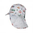 STERNTALER | Cappello con visiera da bambino con stampa di veicoli e protezione per il collo grigio chiaro